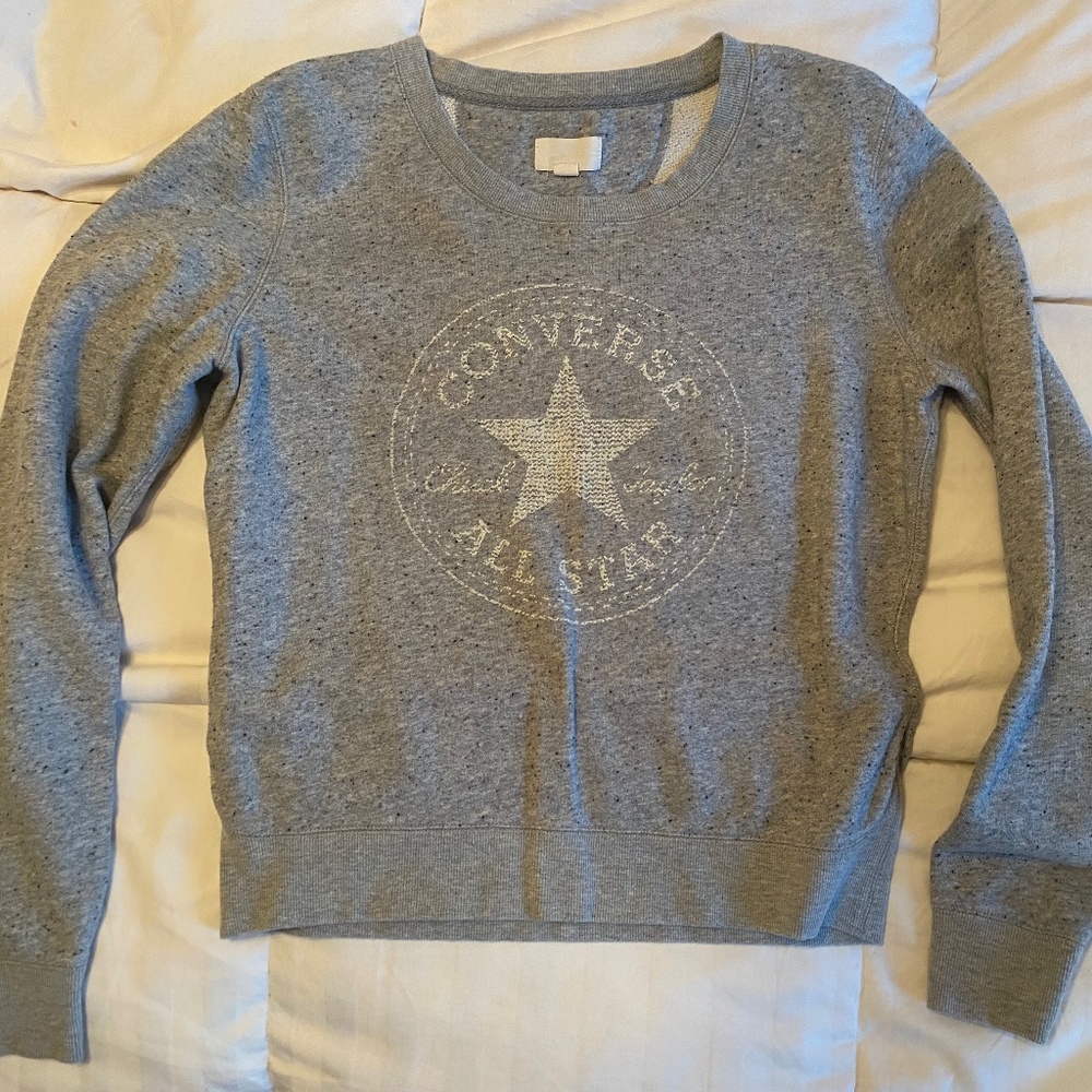 Women’s Medium CONVERSE All Star Grey crew neck knit sweatshirt